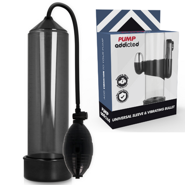 Pompa per il Pene Pump Addicted con Vibratore e Aumenta Dimensioni